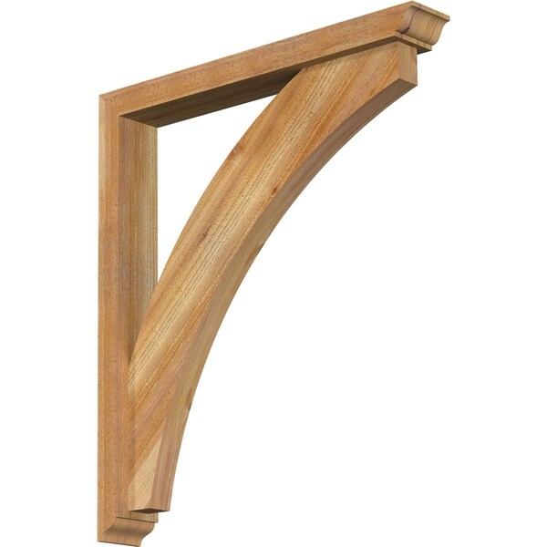 Ekena Millwork Thorton Traditional Rough Sawn Bracket w/ Offset Brace, Western Red Cedar, 4"W x 28"D x 32"H BKT0402X28X32THR01RWR - main